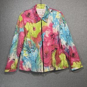 Draper’s & Damon’s Womens Multicolor Jacket Floral; With Matching‎ Tank; Size L